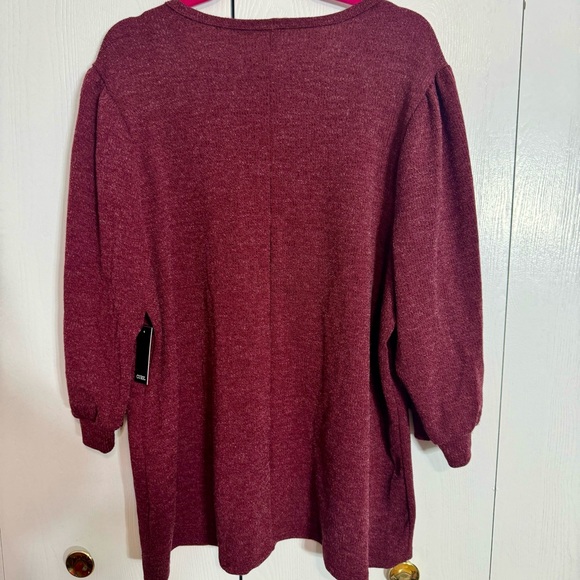 NWT. Cure Women's Ribbed Sweater Size 3X. Maroon color long sleeve sweater - Picture 9 of 12